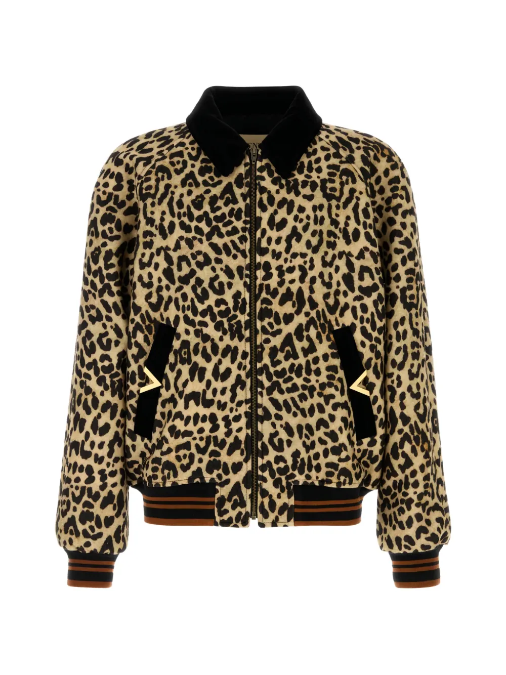 

Бомбер из шерсти с принтом Valentino Garavani, бежевый