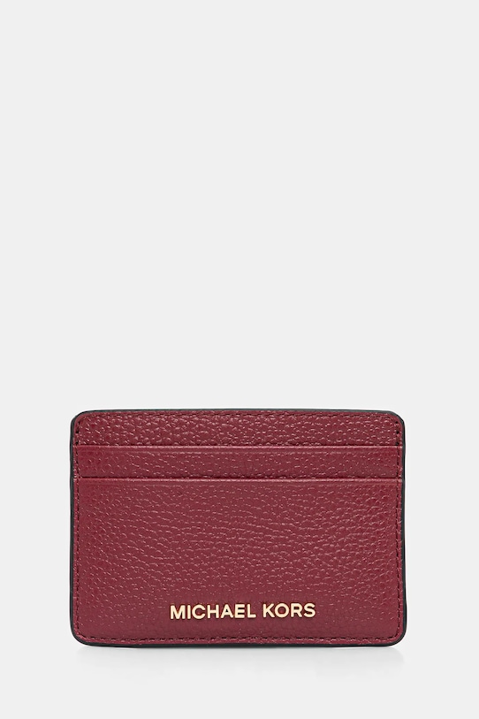 

Кожаный чехол для карт Michael Michael Kors, бордовый