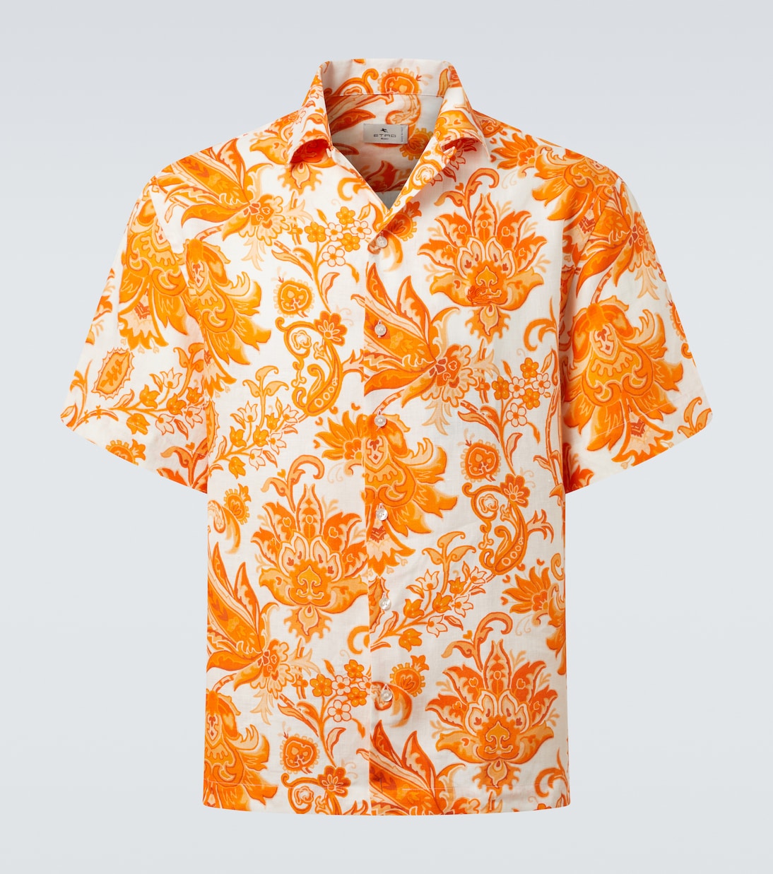 

Льняная рубашка в стиле боулинг с узором пейсли Etro, Orange Exclusive