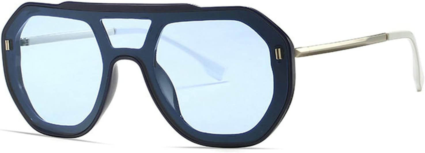 

Willochra — большие солнцезащитные очки-пилот для женщин, модные солнцезащитные очки-щитки с плоской верхней частью для мужчин, большие винтажные солнцезащитные очки, Blue