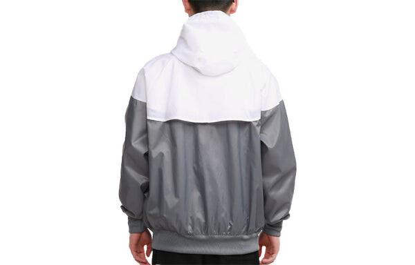 Куртка Nike Sportswear Windrunner Sports Training hooded Woven Jacket Gray White, белый — фото 2