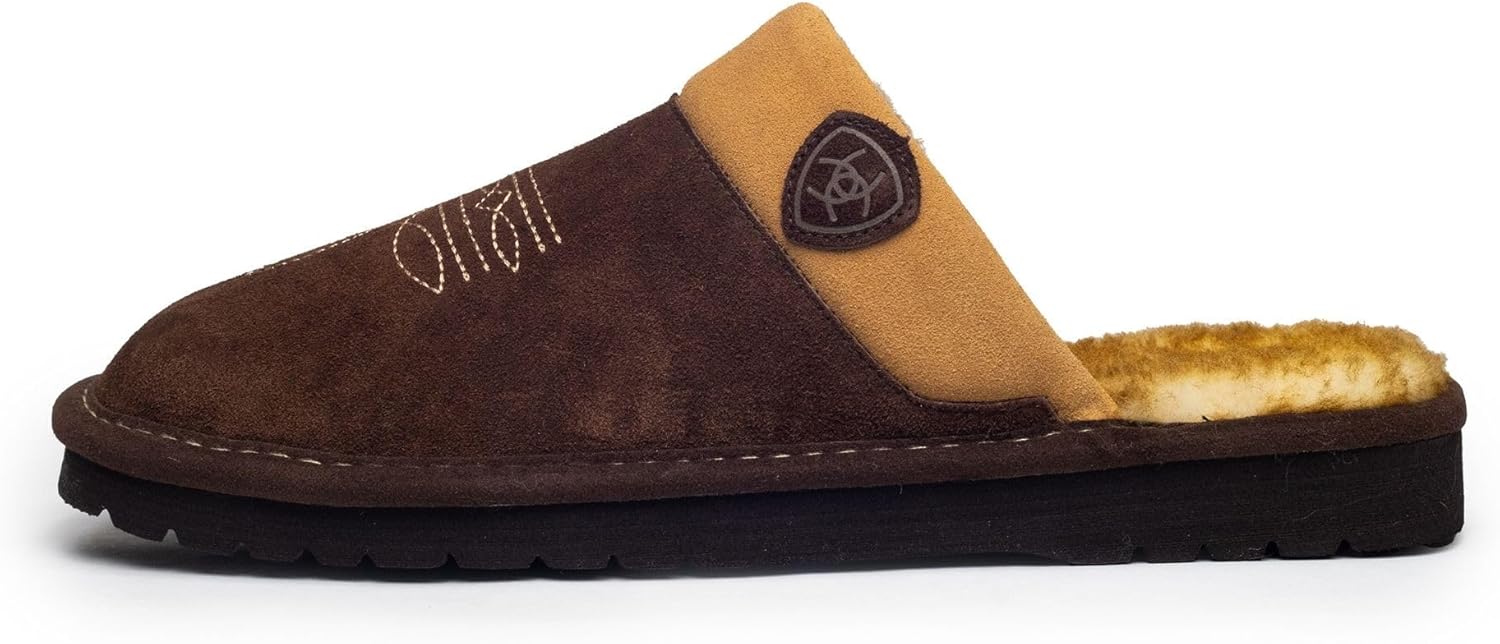 

Мужские тапочки ARIAT 2842 Silversmith, уличные и домашние, вестерн, замшевые, с поролоновой стелькой и квадратным носком