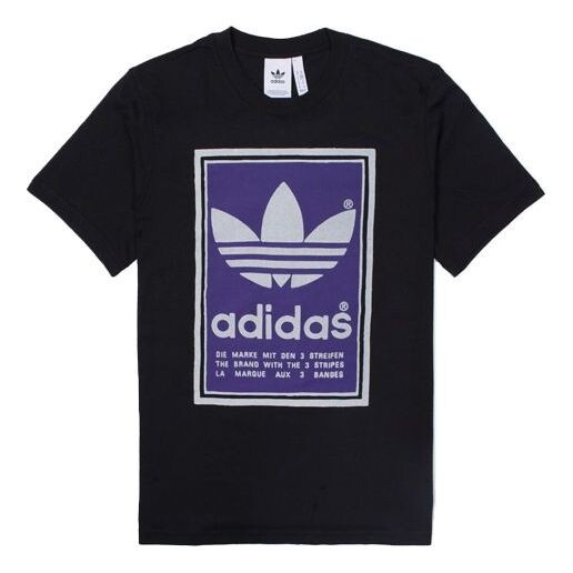 

Футболка originals filled label blue logo printing short sleeve black Adidas, черный