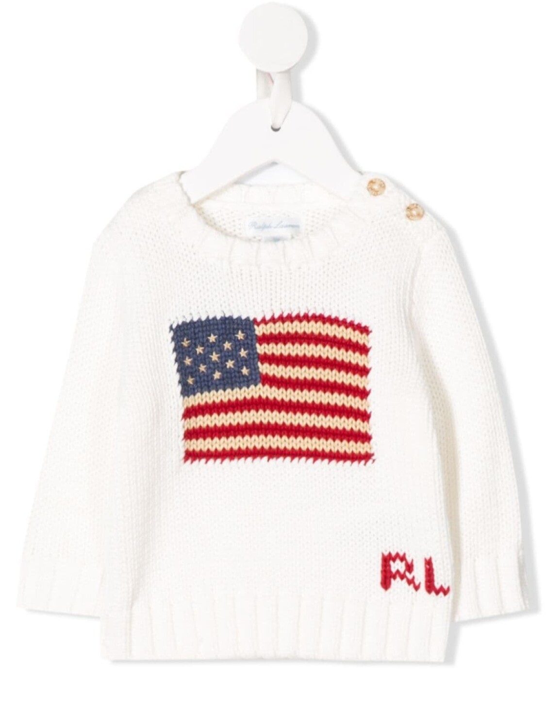 

Ralph Lauren Kids вязаный джемпер с принтом, белый