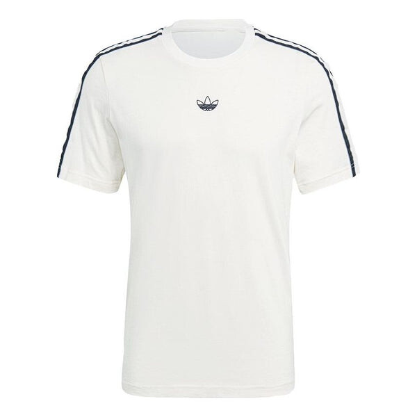 

Футболка originals mens sprt 3 stripe t casual sports crew-neck short sleeve white Adidas, белый