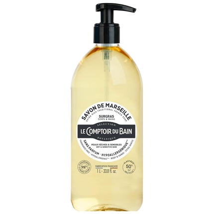 

Le Theke Du Bad Re-Fattening Soap from Marseille Hypoallergenic 1L Le Comptoir Du Bain