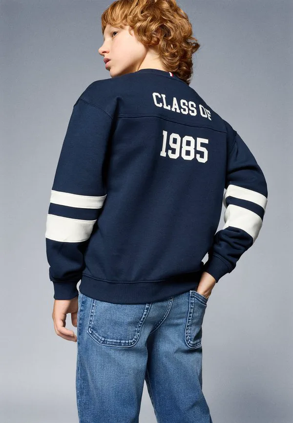 Свитшот в стиле университетской формы с цветовыми блоками Tommy Hilfiger, Dark Night Navy