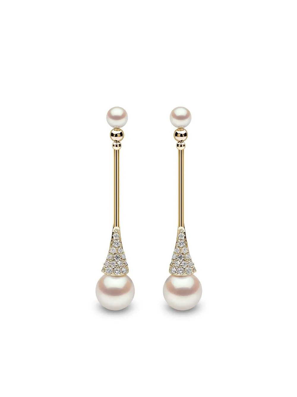 

Серьги Sleek Akoya из желтого золота с жемчугом и бриллиантами Yoko London, золотой