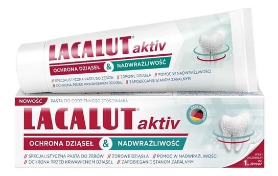 

Зубная паста Lacalut Aktiv & Sensitive защита десен и гиперчувствительность 75мл, Labovital
