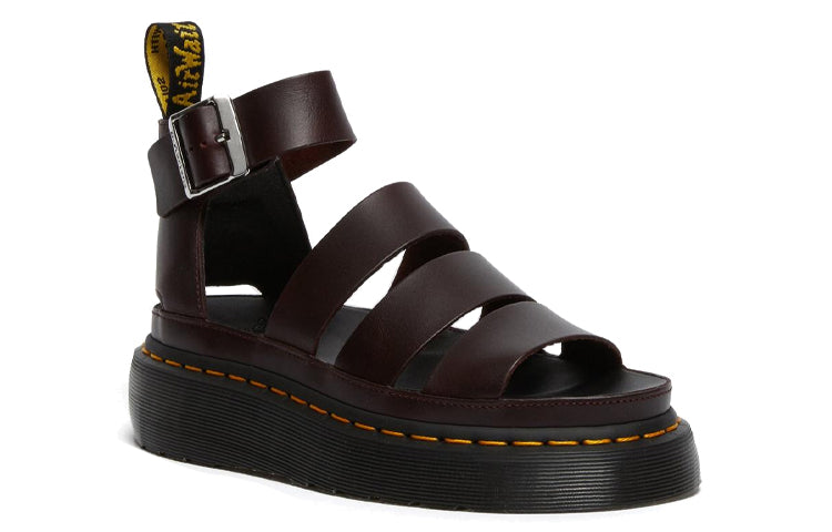 Сандалии (WMNS) Dr. Martens Clarissa II Atlas Quad Leather Platform Sandals 'Oxblood', коричневый — фото 3