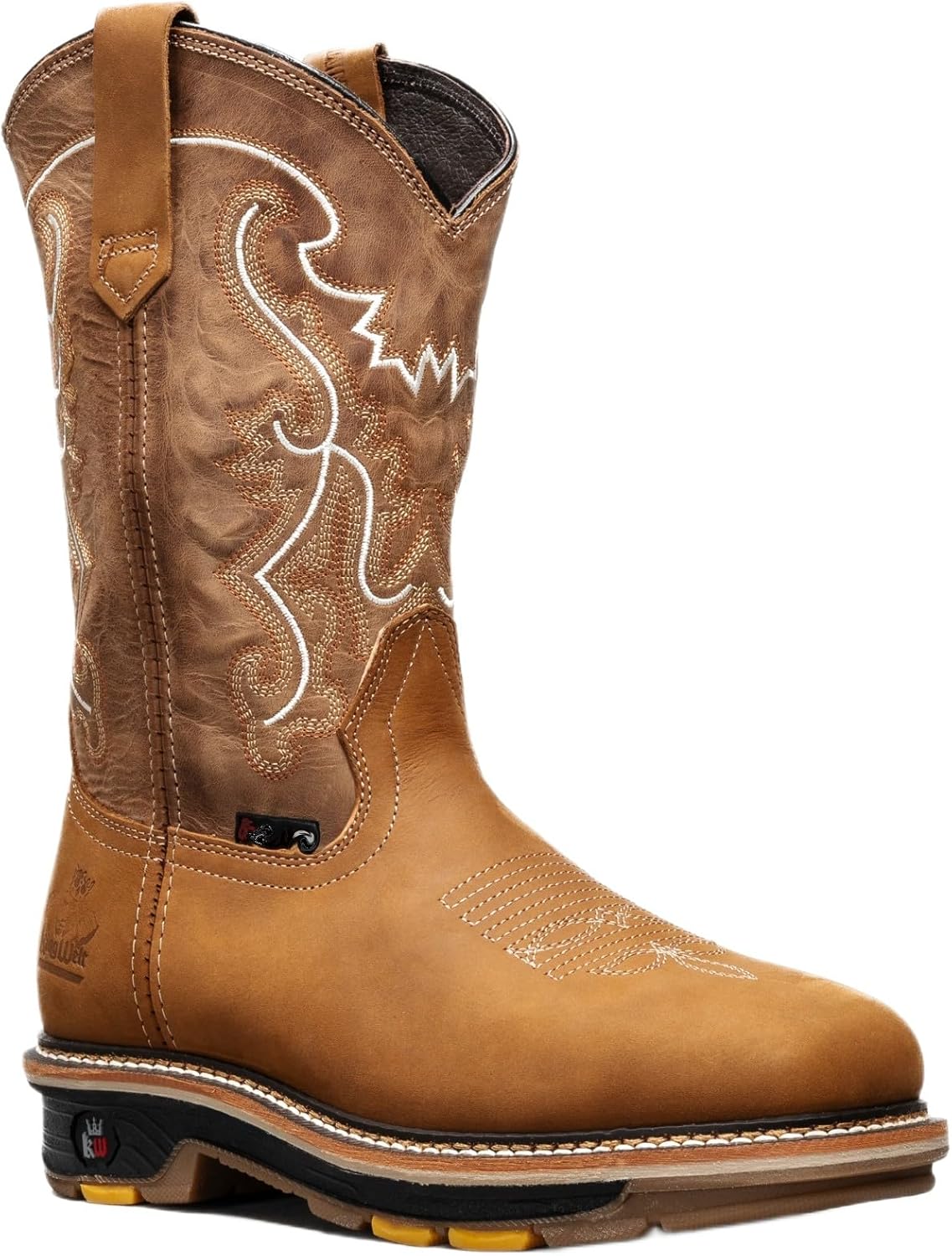 

Мужские вестерн-ковбойские ботинки King Welt KW6036 Tan 11 из подлинной премиальной кожи, с мягким носком, квадратным носком, нескользящие, без шнурков Generic