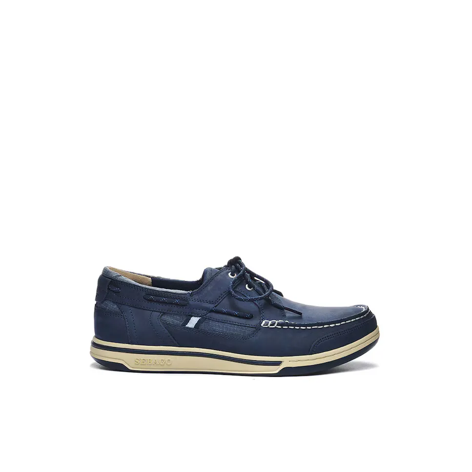 

Мужские кожаные топсайдеры синего цвета Sebago