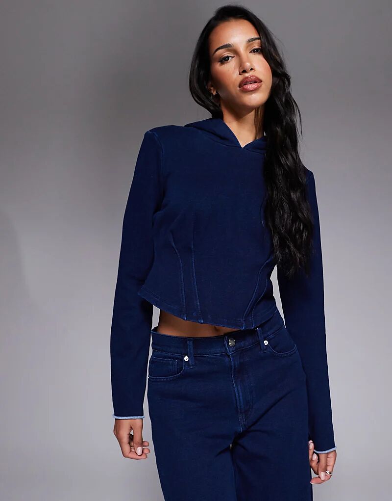 

Good American корсет с капюшоном Jeanius в цвете темно-синего цвета