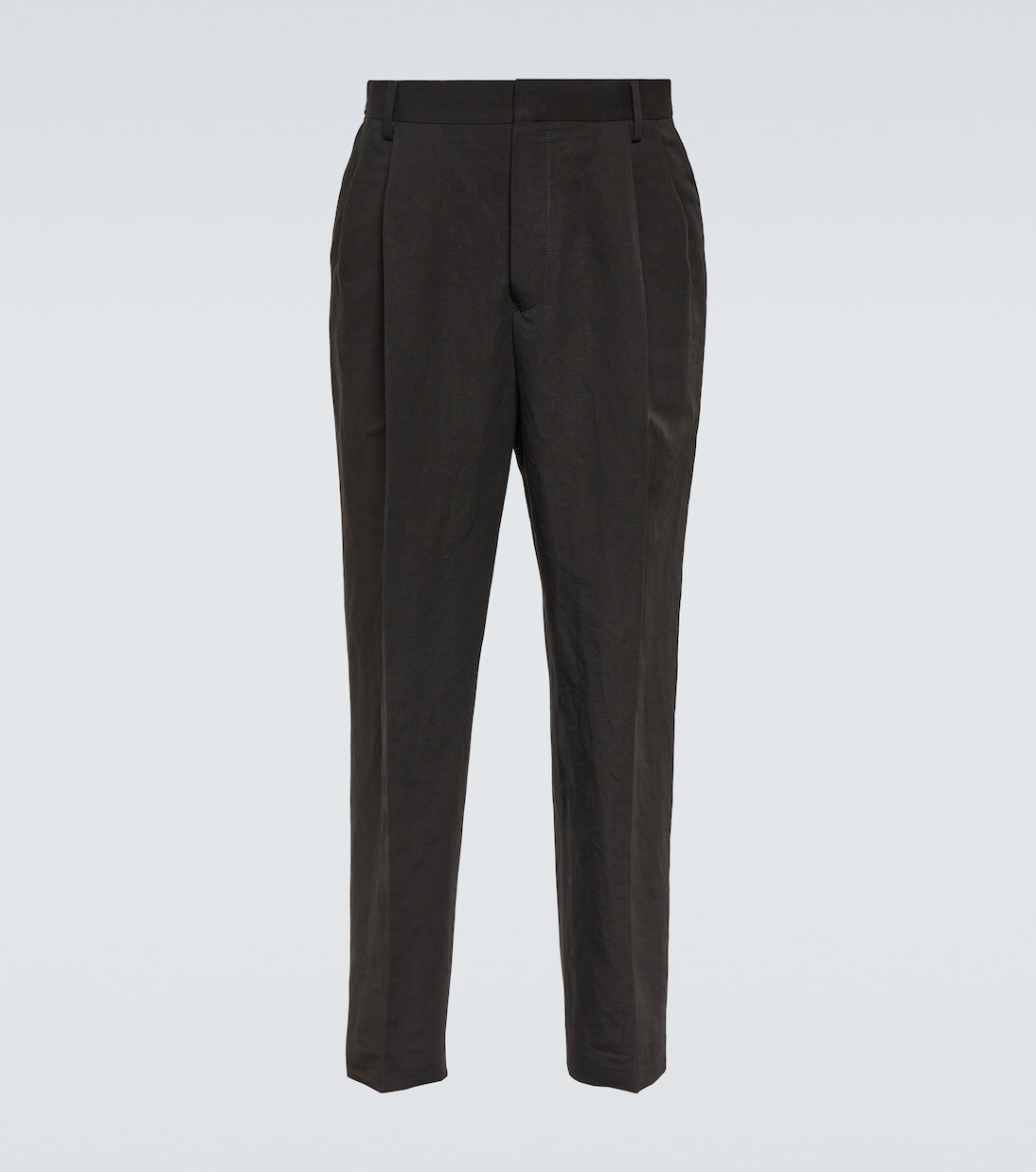 

Прямые брюки из льна и хлопка Dries Van Noten, черный