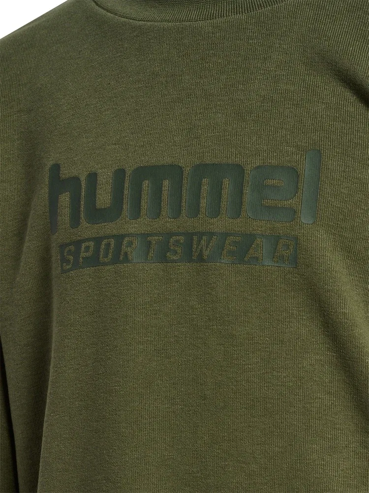 Свитшот детский хлопковый Hummel, зеленый — фото 3