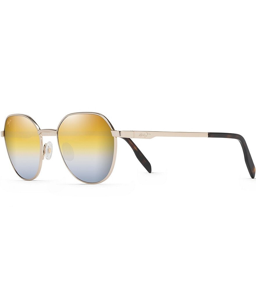 

Maui Jim Hukilau PolarizedPlus2 круглые солнцезащитные очки 52 мм, золотой