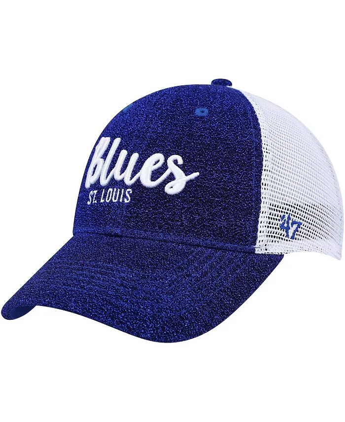 

Женская бейсболка Snapback сине-белого цвета St. Louis Blues Encore MVP Trucker '47 Brand