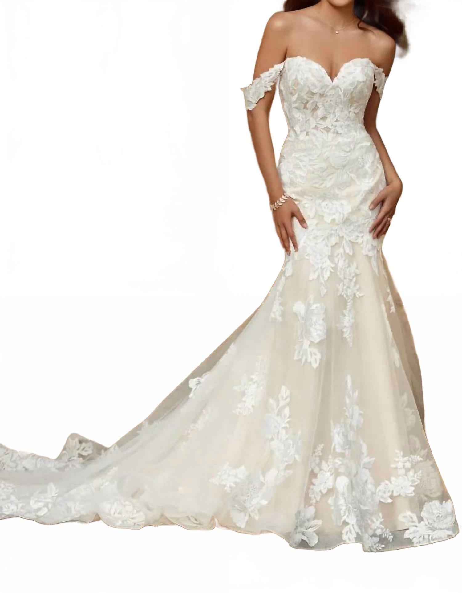 

Асимметрированное свадебное платье русалка в цвете айвори Sophia Tolli, слоновая кость