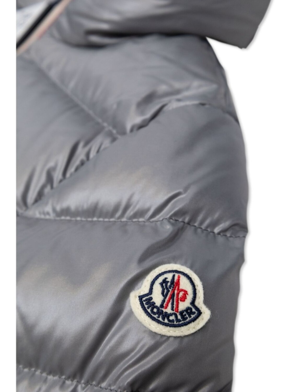 Moncler Enfant куртка с логотипом-нашивкой, серый — фото 3