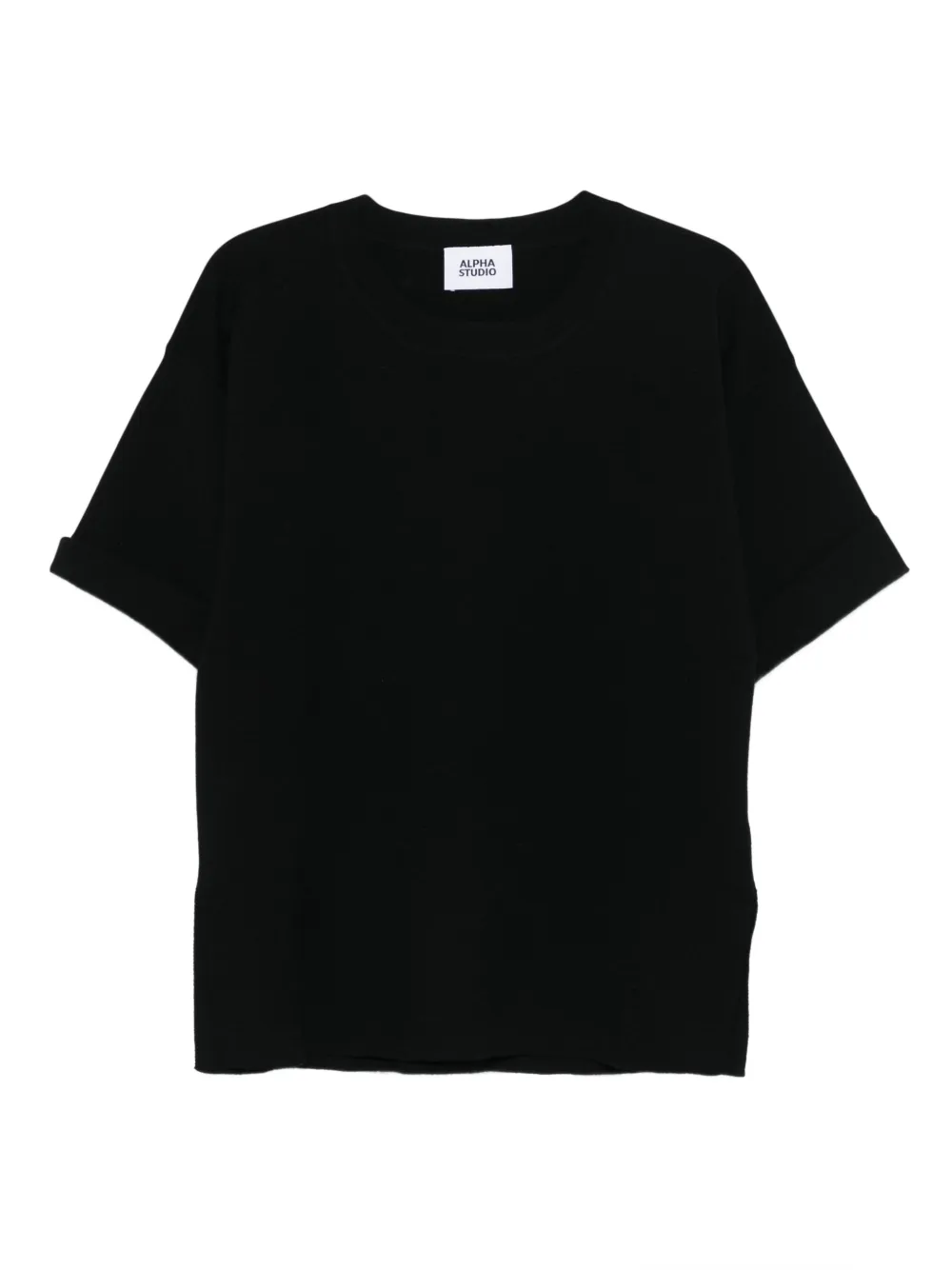 

Тонко вязаная футболка ALPHA STUDIO, черный