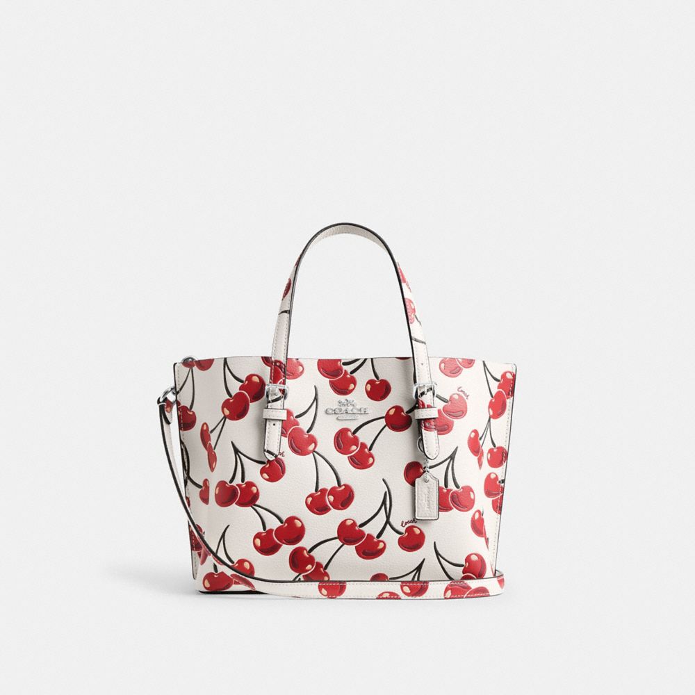 

Сумка-тоут Coach Mollie Tote Bag 25 With Cherry Print, серебряный/мульти