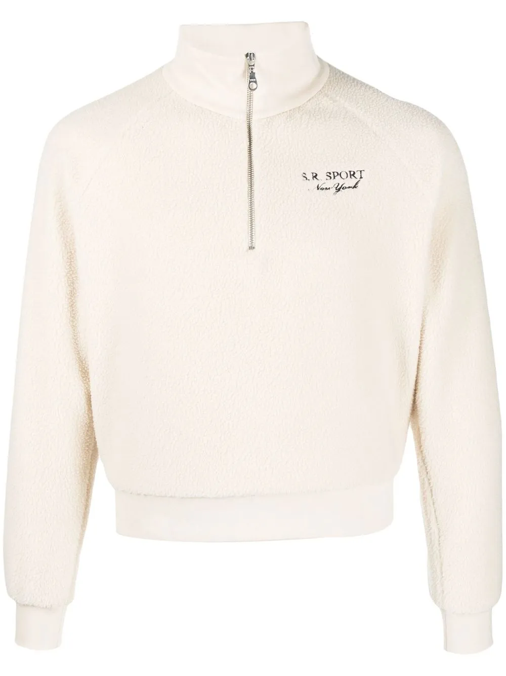 

Джемпер с вышитым логотипом и воротником на молнии Sporty & Rich, нейтральный