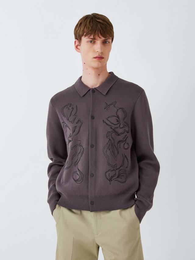 

Футболка из хлопка с цветочной вышивкой Kin, Shale