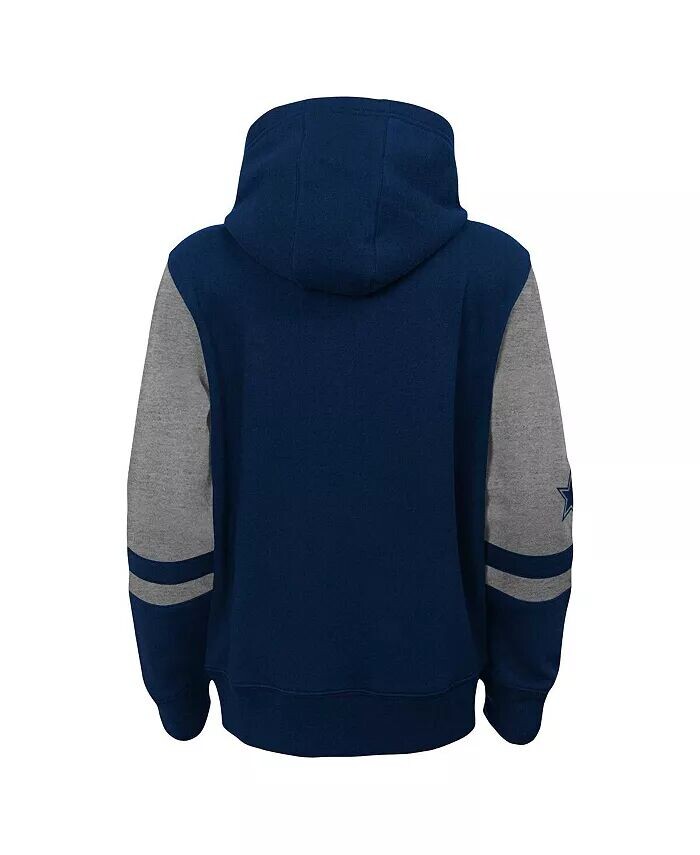 Темно-синяя толстовка с молнией во всю длину и цветными блоками Big Boys Dallas Cowboys Outerstuff, синий — фото 2