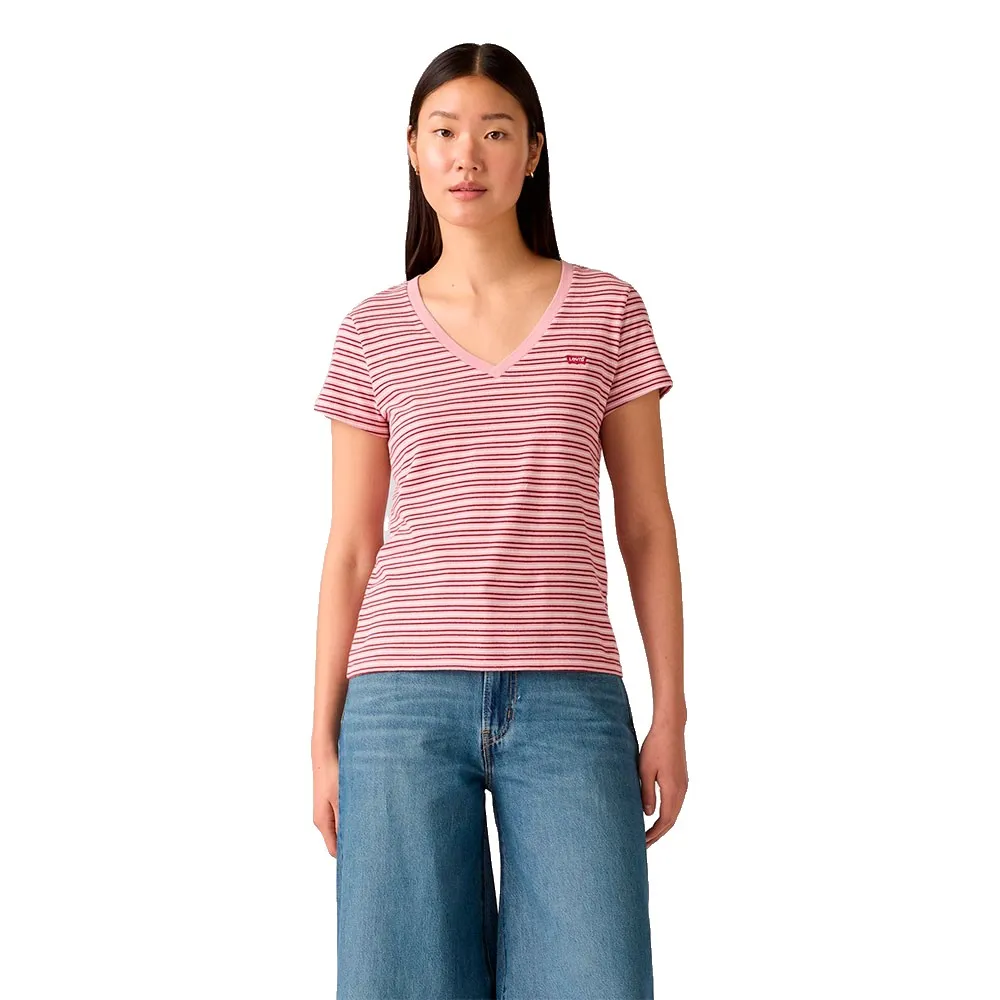 

Футболка Levi's The Perfect short sleeve v neck, розовый