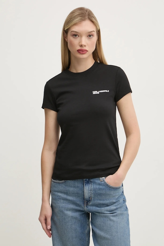 

Хлопковая футболка Karl Lagerfeld Jeans, черный