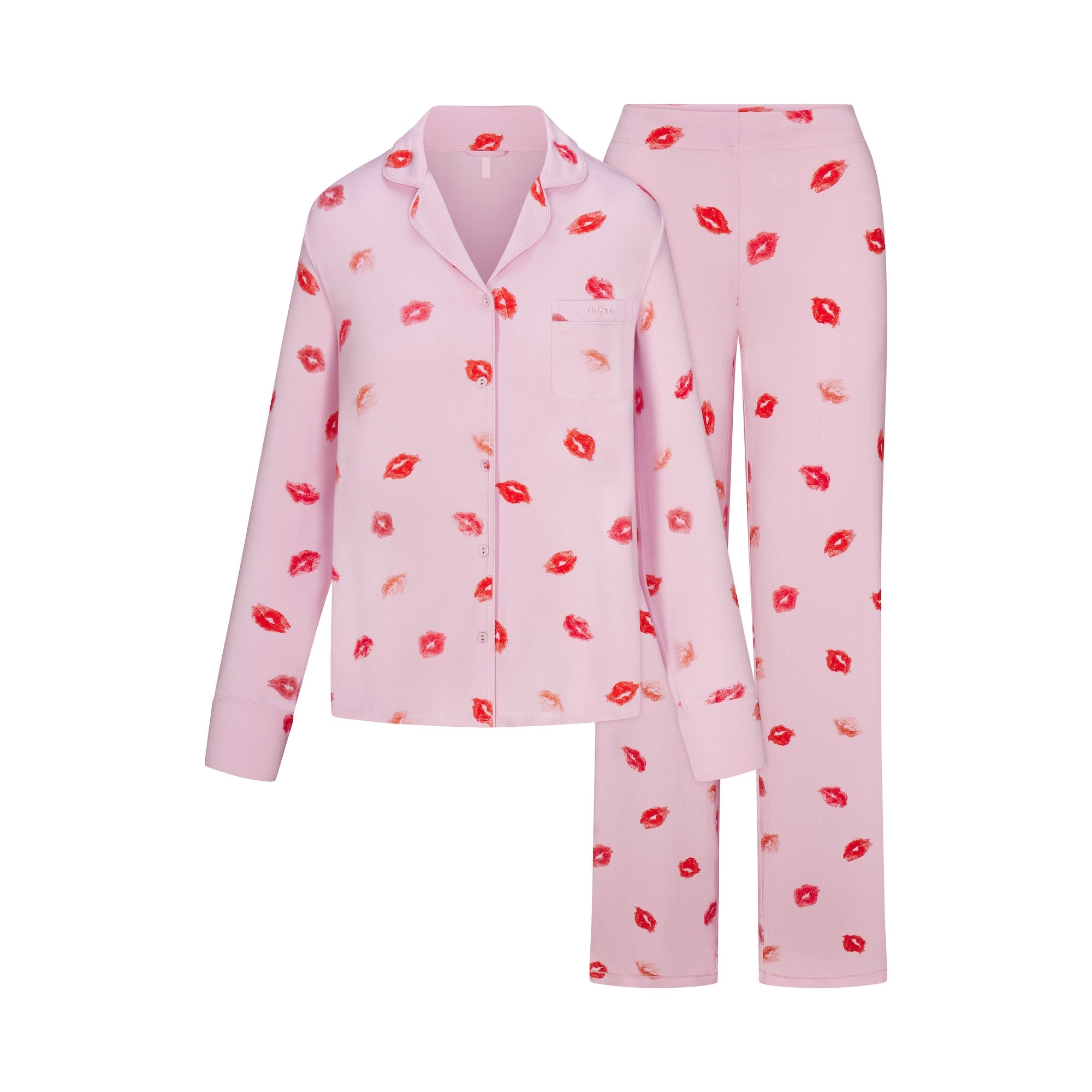 

Коллекция на День святого Валентина SS25 пижамный комплект SLEEP LONG SLEEVE BUTTON UP SET женский Cherry Blossom Lipstick Skims, Cherry Blossom Lipstick/Cherry Blossom Lip Balm
