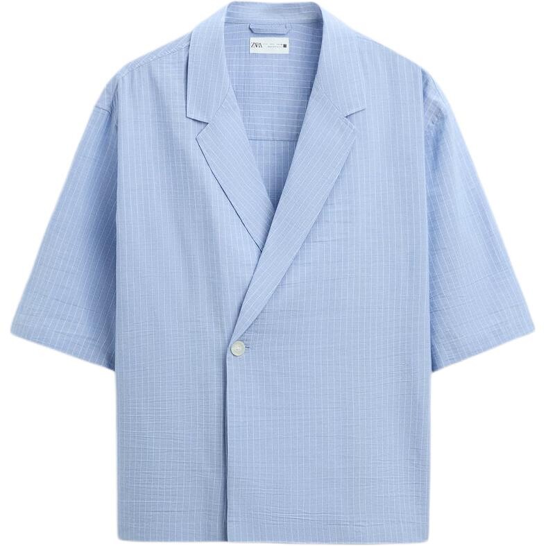 

Рубашка мужская синяя Zara, синий