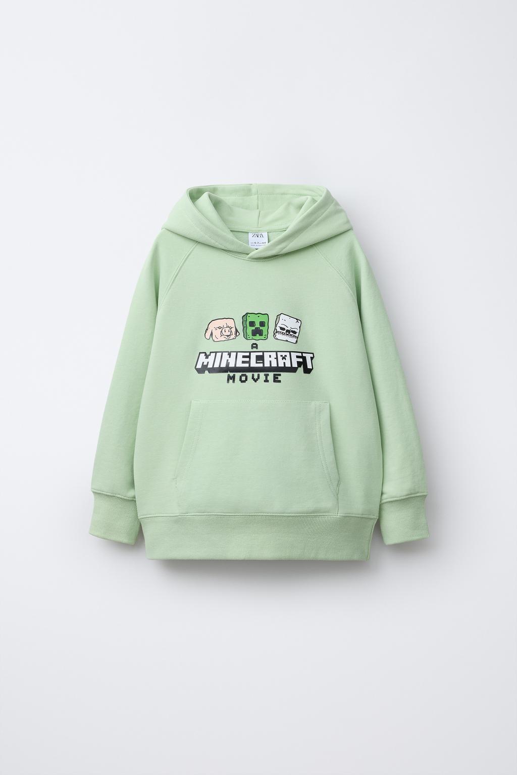 

Майнкрафт mojang ab. толстовка с капюшоном ZARA, цвет Apple green