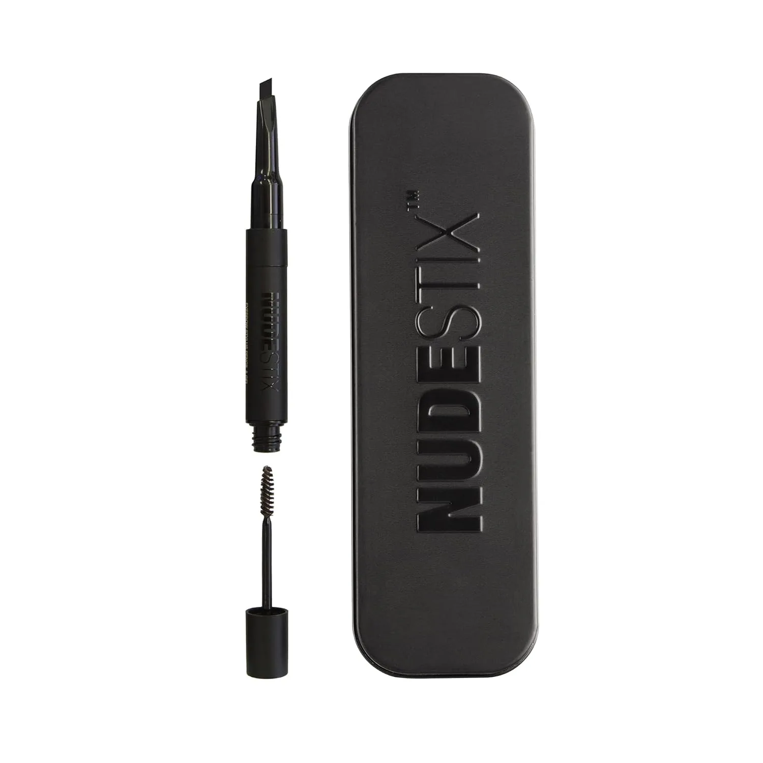 Карандаш для бровей Nudestix Stylus с гелем - двусторонний инструмент для оформления бровей с прецизионным карандашом и прозрачным гелем для придания формы, заполнения и фиксации., BROWN BLACK