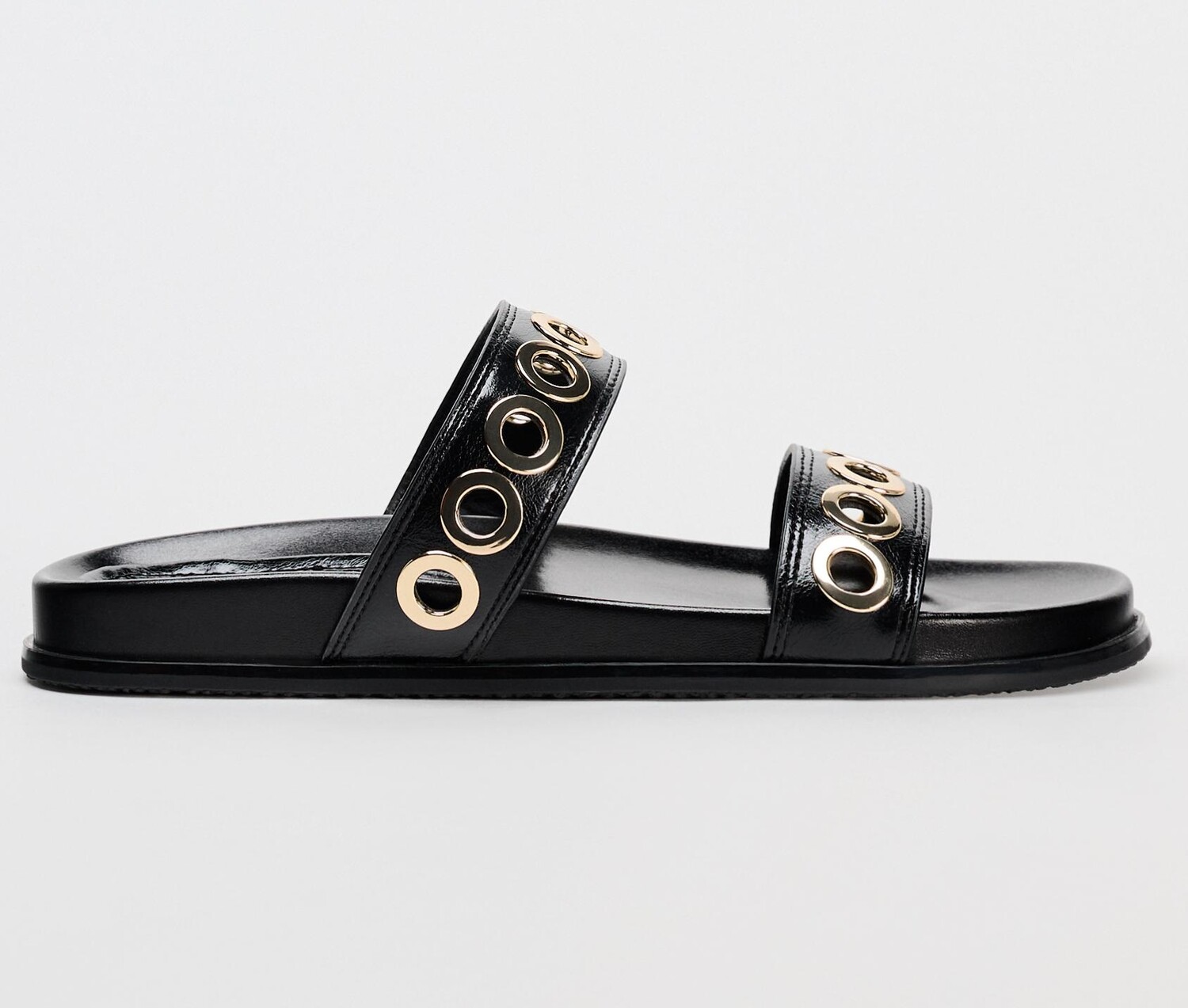 

Сандалии Zara Flat Slider With Appliqués, черный