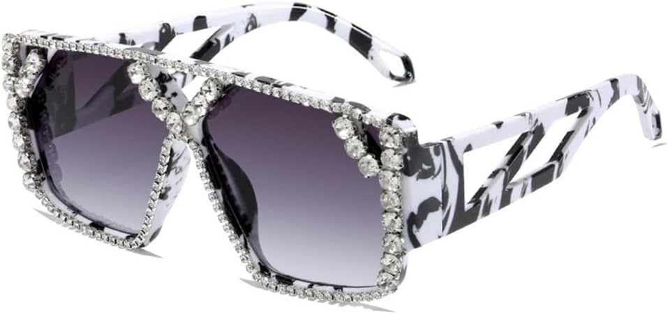 

Модные винтажные женские солнцезащитные очки в крупной оправе с бриллиантами, роскошные солнцезащитные очки с кристаллами для женщин, очки со стразами LVTFCO, Leopard Gray