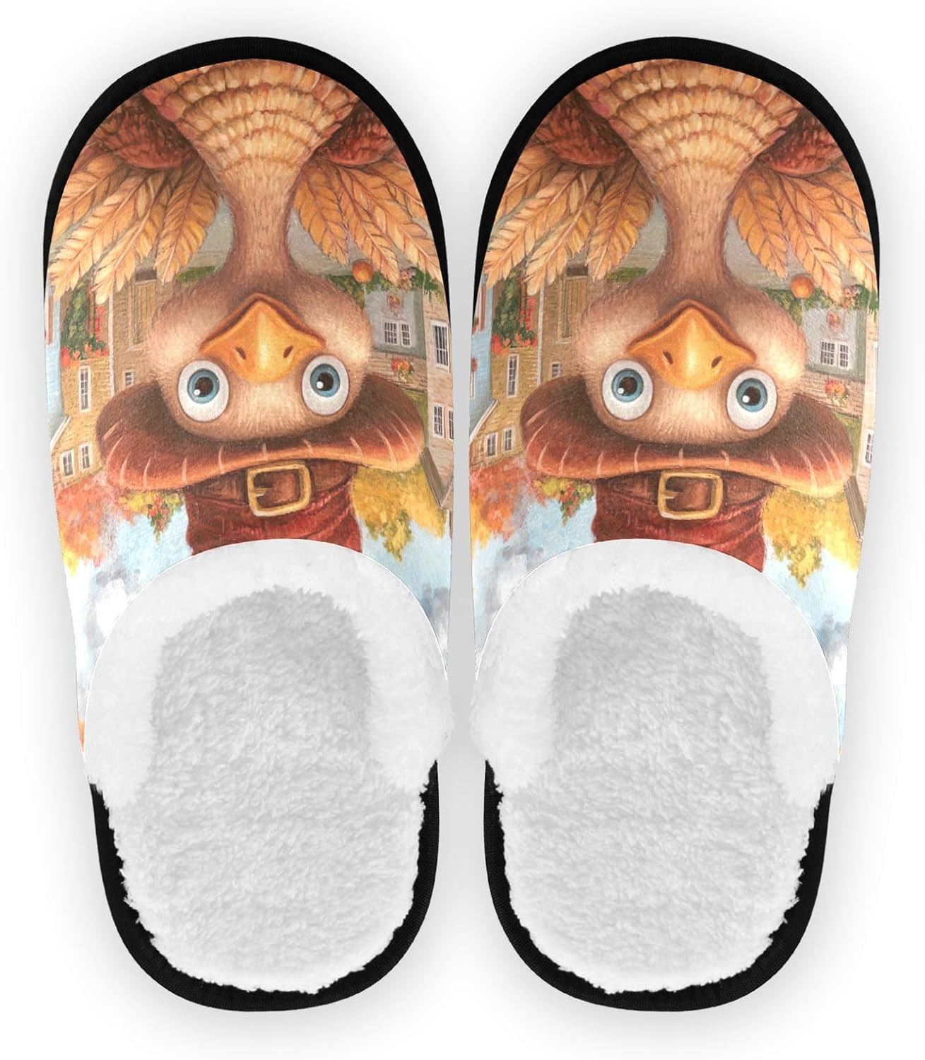 

Домашние тапочки UMIRIKO с осенним дизайном, индейкой и тыквой, для женщин и мужчин, моющиеся, с противоскользящей подошвой, с сумкой для хранения, для путешествий и спа 20858815, Turkey