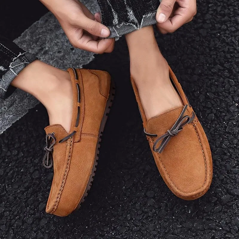 Лоферы кожаные мужские Loafers, коричнево-желтый PUGHGAETZF — фото 4