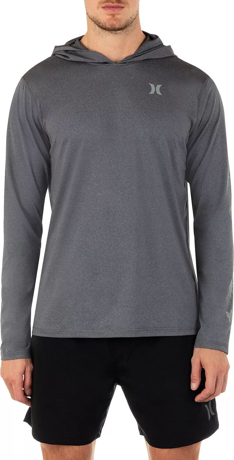 

Мужской рашгард с длинными рукавами Hurley Icon Palms Hybrid UPF, черный