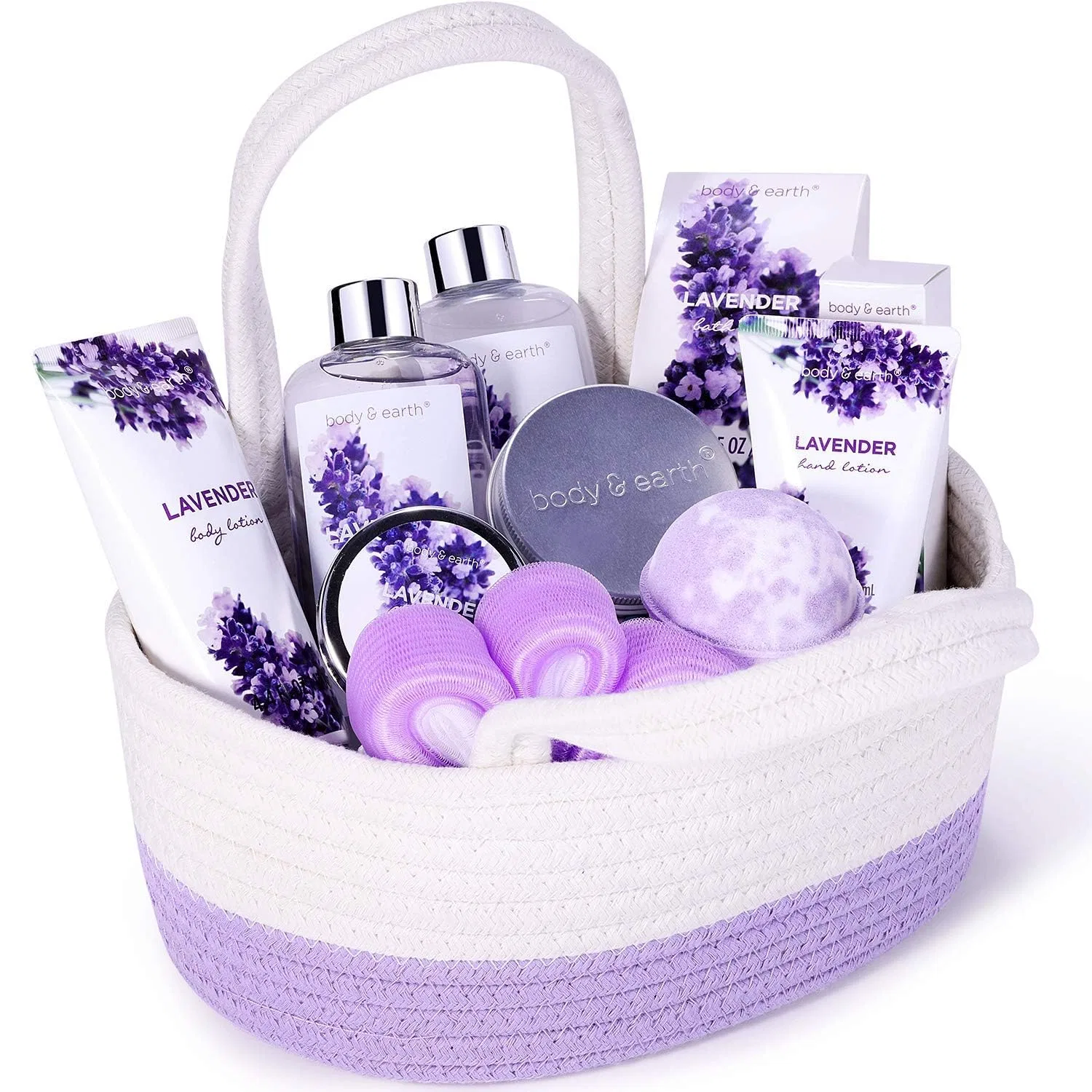 Подарочный набор для женщин Body & Earth из 6 предметов с лавандой Body & Earth, Lavender