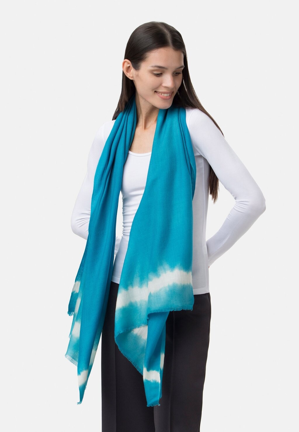 

Шарф Tie Dye AMA PURE, цвет light blue