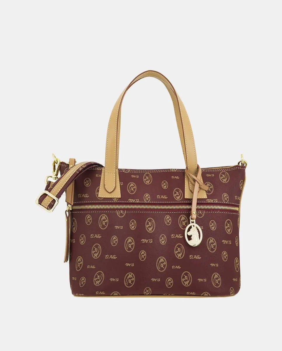 

Сумка-корзина с ручками и регулируемым плечевым ремнем El Potro, бордовый