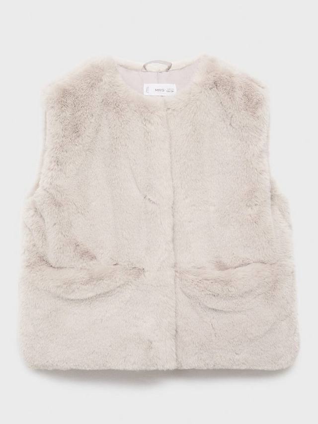 

Детский жилет Mora из искусственного меха Mango, Pastel Grey