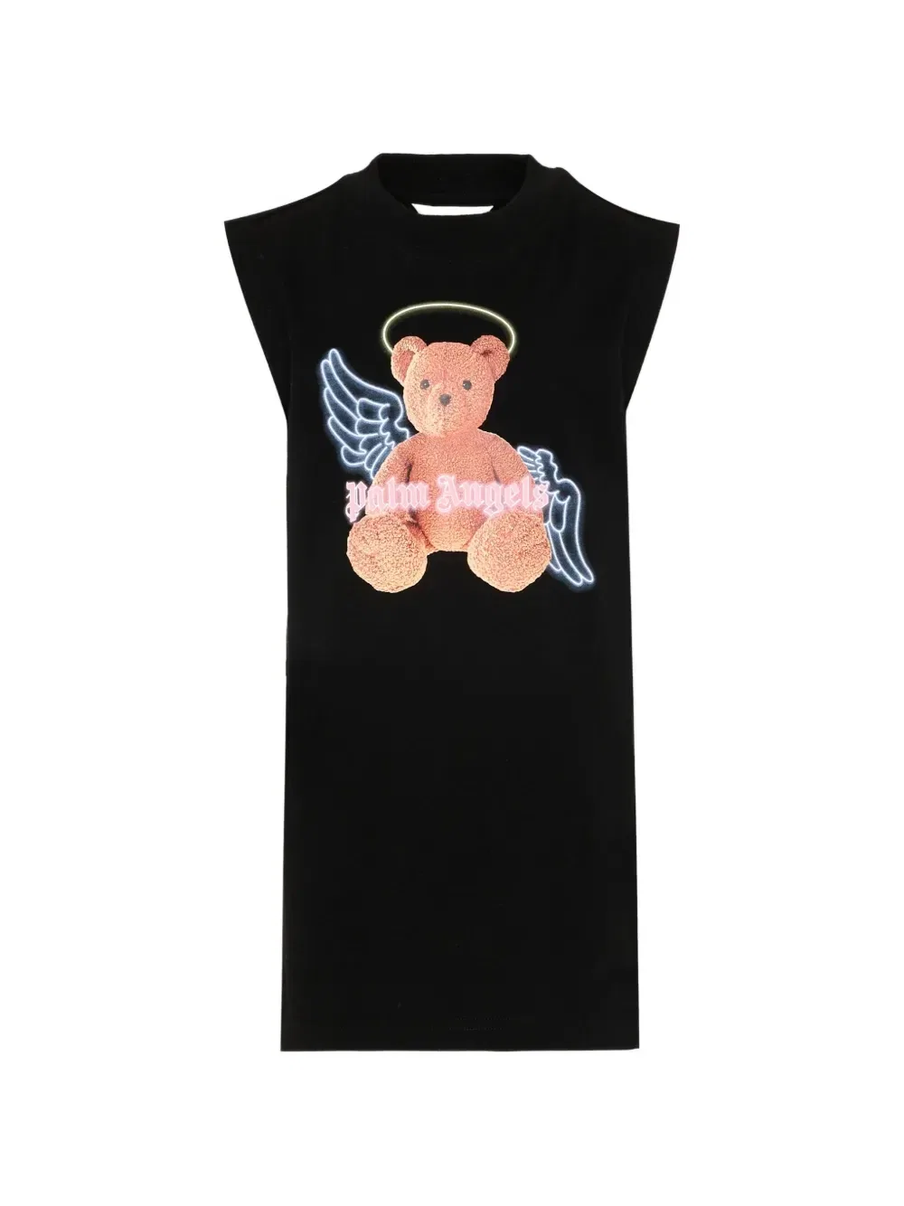 Платье с принтом медведя Palm Angels Kids, черный