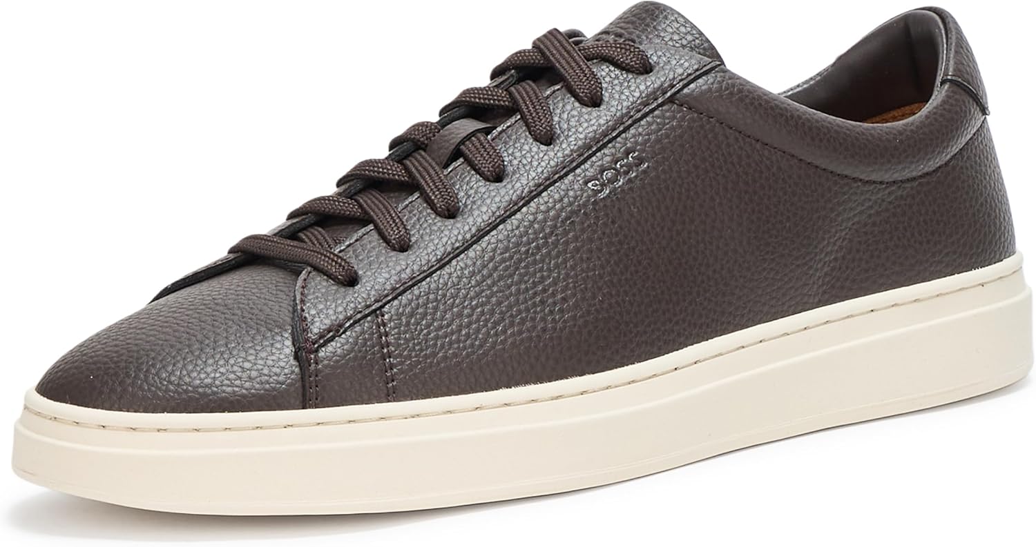 

BOSS Мужские кроссовки Kieran из гладкой кожи, Cappuccino Brown