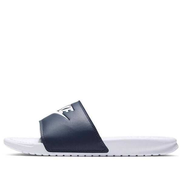 

Тапочки benassi jdi mismatch navy/white Nike, синий