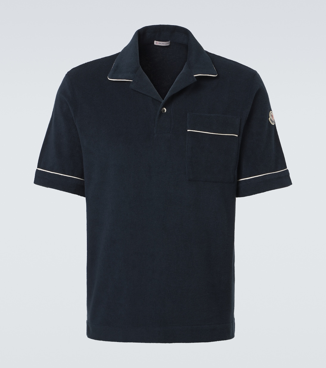 

Хлопковая поло из махровой ткани Moncler, Dark Navy Blue
