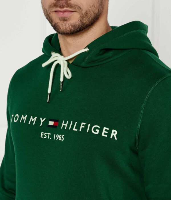 Толстовка мужская Tommy Hilfiger с большим логотипом бренда, зеленый — фото 4