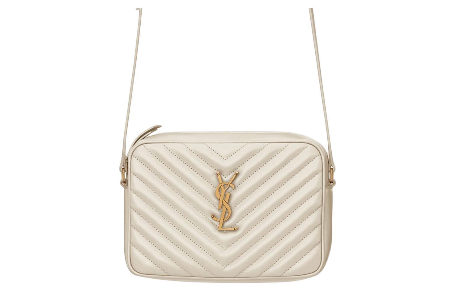 

SAINT LAURENT Сумка через плечо LOU из коровьей кожи, женская наплечная сумка, мягкий молочно-белый