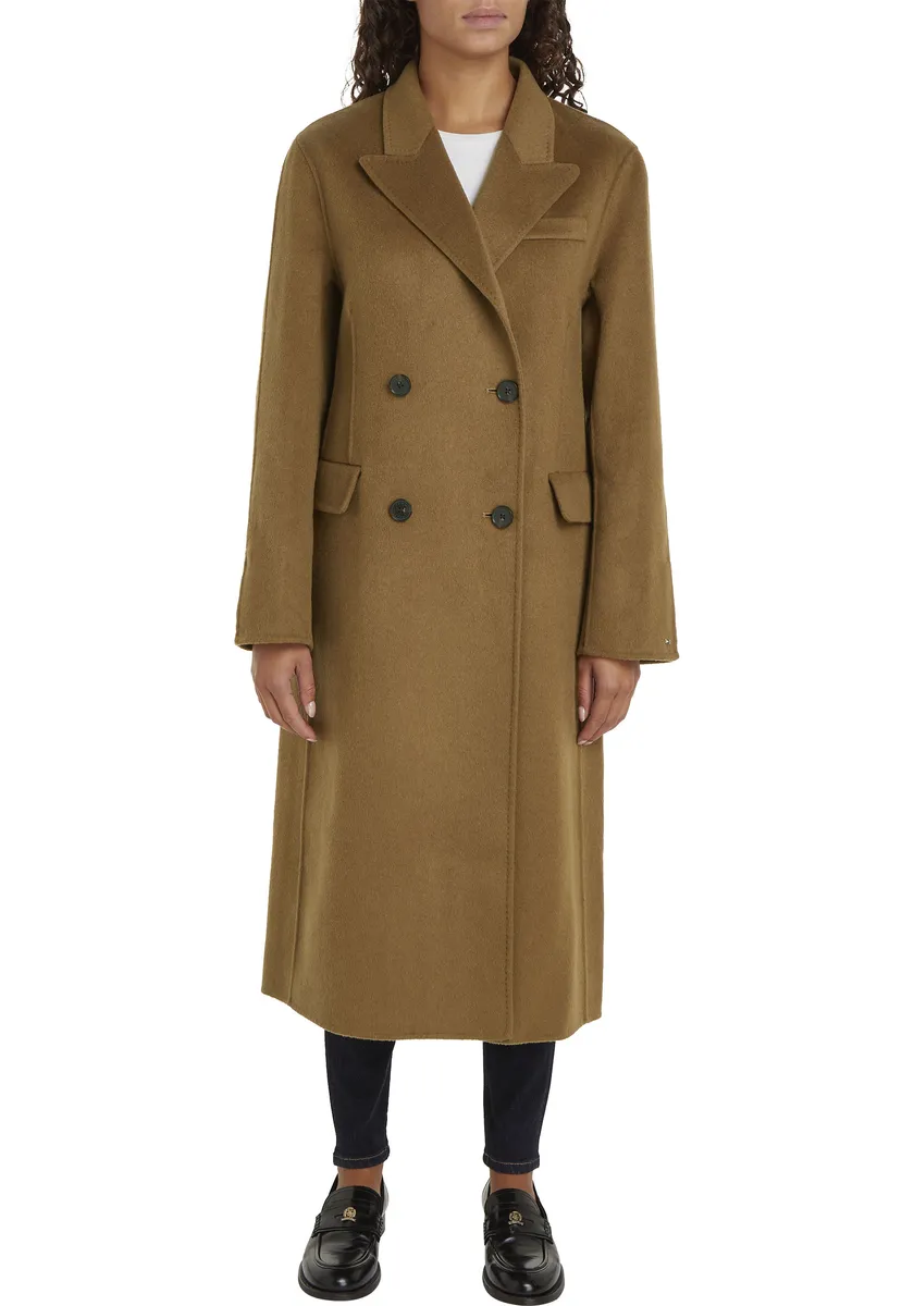 

Зимнее пальто Tommy Hilfiger "MD DF WOOL BLEND DB COAT" с вышитым логотипом Tommy Hilfiger, хаки